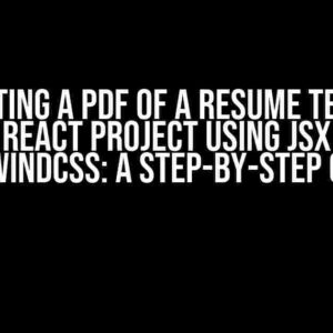 Generating a PDF of a Resume Template in a React Project using JSX and TailwindCSS: A Step-by-Step Guide