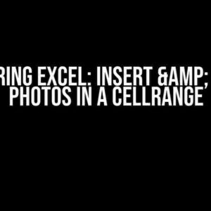 Mastering Excel: Insert & Delete Photos In a CellRange